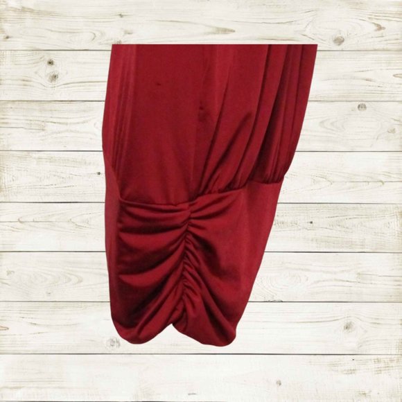 K scion Party prom mini dress size Small strapless color burgundy - Picture 4 of 13